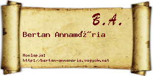 Bertan Annamária névjegykártya